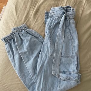 jogger jeans light wash